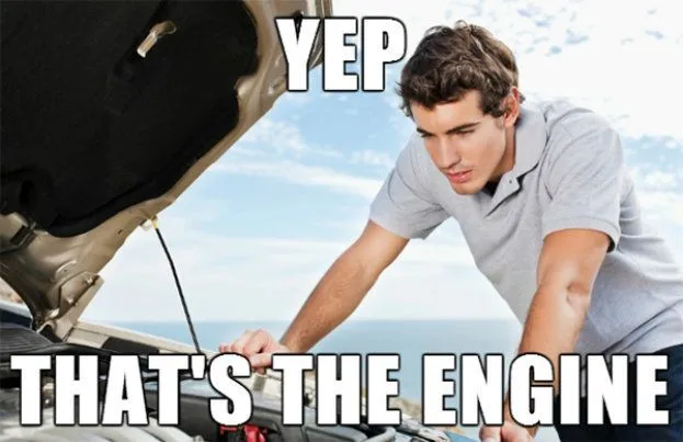 funny car meme yep thats the engine